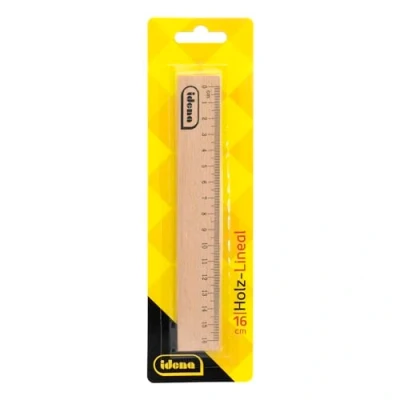 Abbildung von Idena 10852 Lineal mit 16 cm Länge, Holzlineal Millimeter und Zentimeter Skalierung, für Schule Büro