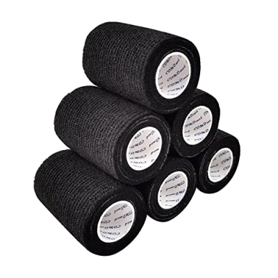 Abbildung von COMOmed selbstklebender verband elastische binde handgelenk bandage pflaster rolle Dog Bandagen Tierische 7.5 cm (Schwarz, 6 Rollen)