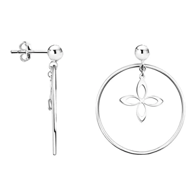 Abbildung von SOFIA MILANI Damen Ohrringe 925 Silber Blatt Kreis Ohrstecker E1162