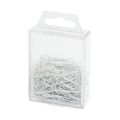 Abbildung von Wedo 901244200 Büroklammern (Metall, 27 mm, mit Kunststoffüberzug) 100 Stück, weiß