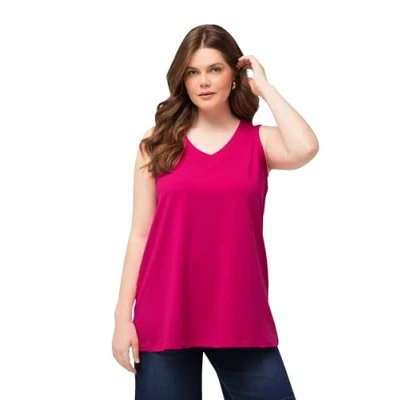 Abbildung von Ulla Popken Top, Damen, Größe: 46/48, Fuchsia pink
