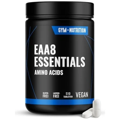 Abbildung von Multi Amino EAA Pattern 510x Tabletten mit je 1036 mg Alle 8 Essentiellen Aminosäuren Komplex hochdosiert Vegan Human Code EAAs in Deutschland abgefüllt Ohne Zusatzstoffe