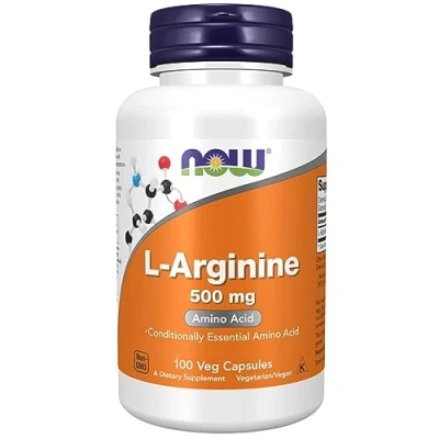 Abbildung von Now Foods, L Arginine, 500mg, 100 vegane Kapseln, Aminosäure, Vegetarisch, Laborgeprüft, Glutenfrei, Sojafrei, Gentechnikfrei