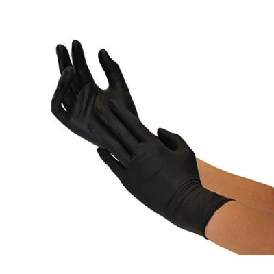 Abbildung von Nitrilhandschuhe 200 Stück Box (M, Schwarz) Einweghandschuhe, Einmalhandschuhe, Untersuchungshandschuhe, Nitril Handschuhe, puderfrei, ohne Latex, unsteril, latexfrei, disposible gloves, black