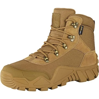 Abbildung von FREE SOLDIER Stiefel Herren Wanderstiefel Tactical Kampfstiefel Outdoor Military Boots Männer Wanderschuhe zum Trekking, Jagen, Arbeiten, Armee Training, Combat(Sandfarbe, 44EU)