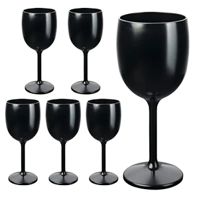Abbildung von Schramm® Mehrweg Weingläser in schwarz wählbar 6, 12, 24 oder 48 Stück Champagner Glas Sektflöten Sektkelch Stielglas Gläser Fassungsvermögen, Größe:6