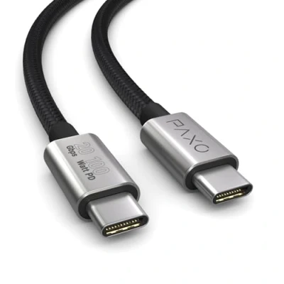 Abbildung von 2m 100W USB C auf Monitorkabel 3.2 Gen2x2 20 Gbps unterstützt 4k @ 60 Hz Video und PD 3.0 Schnellladekabel für MacBook Laptop, schwarz