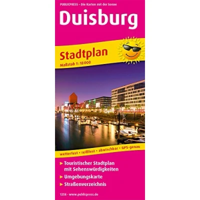 Abbildung von Duisburg: Touristischer Stadtplan mit Sehenswürdigkeiten und Straßenverzeichnis. 1:18000 (Stadtplan: SP)