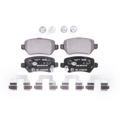 Abbildung von HELLA 8DB 355 018 781 Bremsbelagsatz mit akustischer Verschleißwarnung Bremssattelschrauben Zubehör OPEL: Zafira A, B, Meriva B