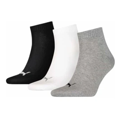 Abbildung von PUMA Plain 3P Quarter Socke, Mehrfarbig (Grey/White/Black), 39 42