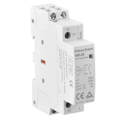 Abbildung von Heschen Haushalts Wechselstromschütz, HS1 25, 2 polig, 1NO, 1NC, AC 220 V/240 V, Spulenspannung, 35mm DIN Schienenhalterung (1)