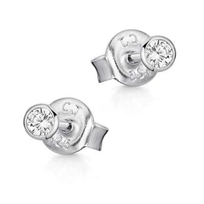 Abbildung von Materia Damen Ohrstecker Zirkonia 3mm 925 Silber Ohrringe winzig SO 436 3