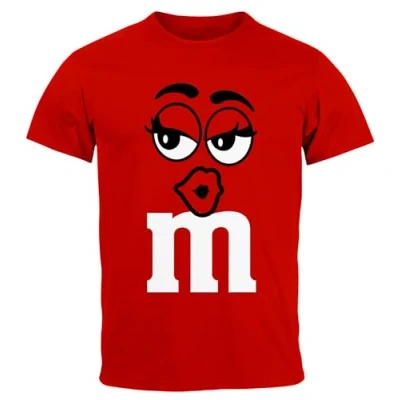 Abbildung von MoonWorks® Herren T Shirt Fasching Karneval M Aufdruck Gruppen Kostüm Verkleidung Last Minute Faschingskostüme Männer Funshirt 2 rot XXL