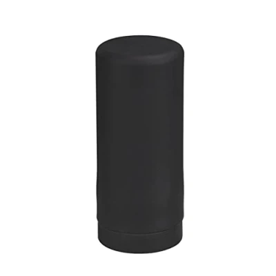 Abbildung von WENKO Spülmittelspender Easy Squeez e, hochwertiger Spender für Spülmittel in der Küche, einfach Dosierung, Seifenspender aus auslaufsicherem Silikon, Fassungsvermögen 250 ml, Ø 6 x 14 cm, Schwarz