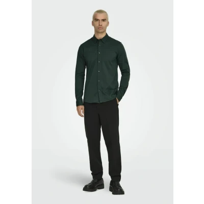 Abbildung von Only &amp; Sons Robin Stretch NOOS Businesshemd, Herren, Größe: XS, Darkest spruce