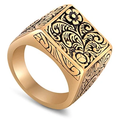 Abbildung von Akitsune Floris Ring goldcoloured, Herren, Größe: 65, Gold coloured