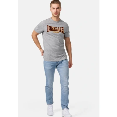 Abbildung von Lonsdale Schmale Passform Classic Tshirt print, Herren, Größe: Medium, Marl grey