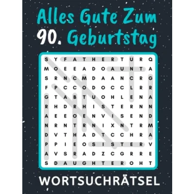 Abbildung von 90 geburtstag Alles Gute zum 90. Wortsuchrätsel: 60 Rätsel mit Lösungen Kleines Rätselbuch Verschenken Geburtstagsgeschenk für Frau Mann Geschenke
