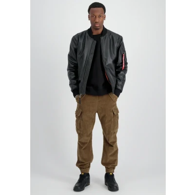 Abbildung von Alpha Industries MA1 Lederjacke, Herren, Größe: Medium, Black