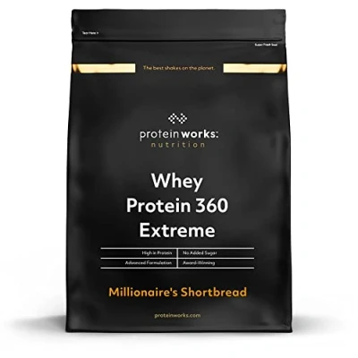 Abbildung von Protein Works Whey 360 Extreme Premium Schoko Karamell Keks Zugefügt BCAA &amp; Glutamin 1.2kg