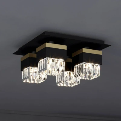 Abbildung von EGLO Deckenleuchte »BARRANCAS«, Leuchtmittel E14 wechselbar ohne Leuchtmittel, in schwarz und gold aus Stahl exkl. 40W
