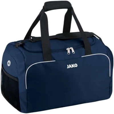 Abbildung von JAKO Sporttasche Herren Classico Bambini Marine 38 x 21 28 cm I Kleine mit Innentasche, geräumigem Hauptfach 2 Wege Reißverschluss &amp; Mesh Fach