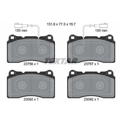 Abbildung von TEXTAR 2375601 Bremsbelagsatz inkl. Verschleißwarnkontakt ALFA ROMEO: Giulietta Hatchback