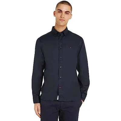 Abbildung von Tommy Hilfiger Herren Hemd Core Flex Langarm, Blau (Desert Sky), 3XL