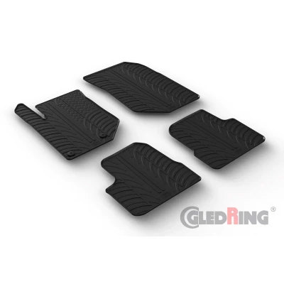 Abbildung von Gledring 0099 Fußmattensatz Gummi vorne und hinten 4 schwarz 750mm 550mm PEUGEOT: 208 II Hatchback, OPEL: Corsa F Hatchback