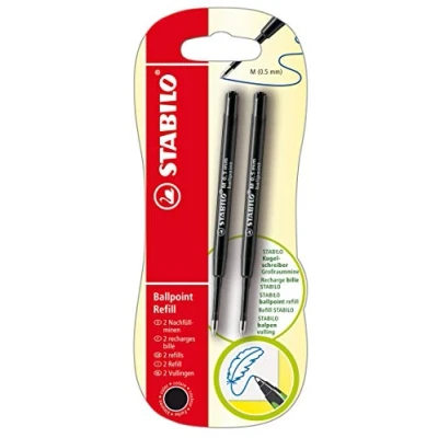 Abbildung von Kugelschreibermine STABILO Ballpoint Refill z.B. für pointball und SMARTball 2er Pack schwarz