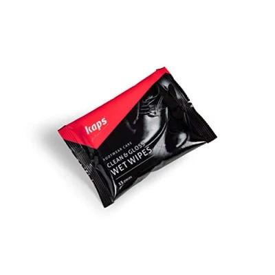 Abbildung von Kaps Feuchte Reinigungstücher für Sneaker/Schuhe/Kleidung ohne Schlieren Ideal geeignet Glatt Leder und Kunstleder Clean and Gloss Wet Wipes 15 STK. in der Packung