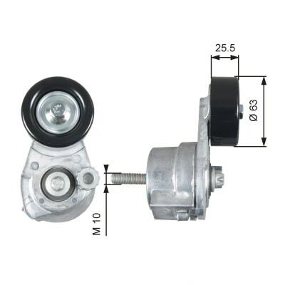 Abbildung von GATES T39160 Spannrolle FleetRunner Micro V Stretch Fit CHEVROLET: Aveo / Kalos Hatchback