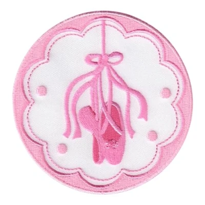 Abbildung von PatchMommy Ballettschuhe Patch Aufnäher Applikation zum Aufbügeln Bügelbild Ballett Ballerina für Kleidung Jeans Jacken Kinder
