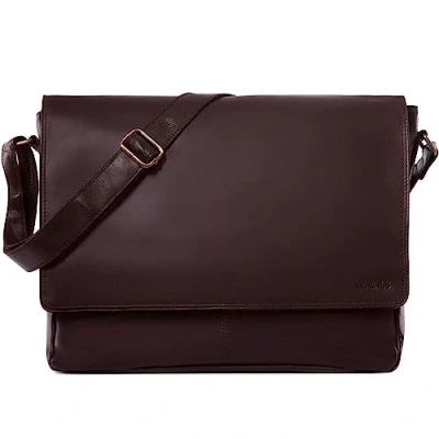 Abbildung von LEABAGS Messenger Bag, Acapulco Echtleder Aktentasche Herren &amp; Damen, Leder Laptoptasche bis 15 Zoll, Umhängetasche mit Schultergurt 39 x 30 11 cm