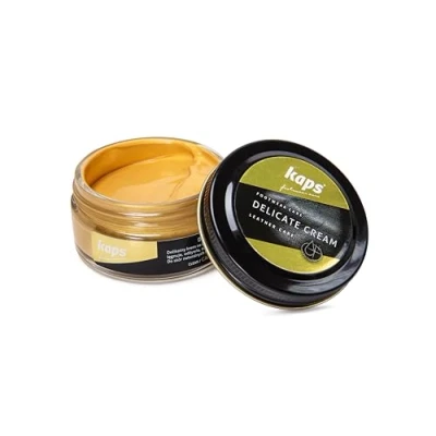 Abbildung von Kaps Professional Schuhpflege Delicate Cream Schuhcreme &amp; Pflegemittel zur Reinigung und Auffrischung von Naturleder Synthetik (50ml) (405 Gold)