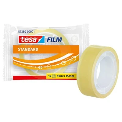 Abbildung von tesafilm standard Transparentes Multifunktions Klebeband für Heim Schul und Büroanwendungen 10 m x 15 mm