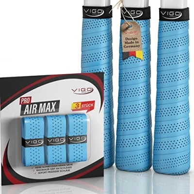 Abbildung von VIGO SPORTS PRO AIRMAX [3er Set] Overgrip Griffband Tennisschläger mit Anti Schweiß Technologie Dank spezieller Perforierung Tennis für optimale Schlägerkontrolle einfacher Montage