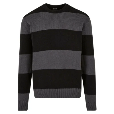 Abbildung von Urban Classics Heavy Striped Strickpullover, Herren, Größe: Large, Black darkshadow