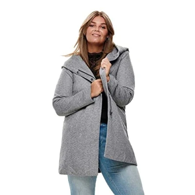 Abbildung von ONLY Carmakoma Carsedona Light COAT Kurzmantel, Damen, Größe: M 46/48, grey melange