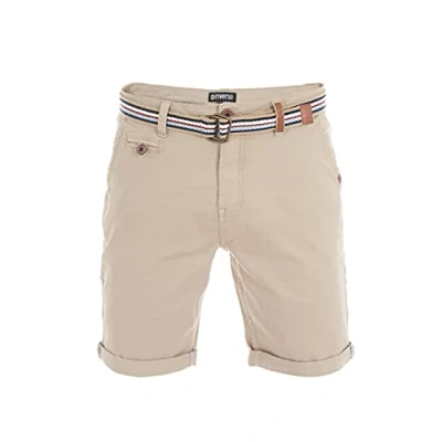 Abbildung von riverso Kurze Hosen Herren Chino Shorts Kurz mit Gürtel Regular Fit RIVKlaas Chinoshorts Bermuda Stretch, Größe:W 32, Farbe:Middle Beige (60301)
