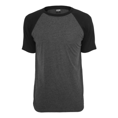 Abbildung von Urban Classics Raglan Contrast Tshirt print, Herren, Größe: XXL, Mottled grey/ black