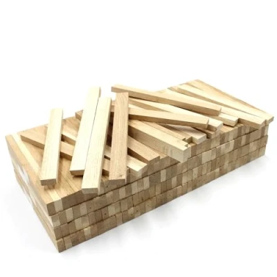 Abbildung von 80x Holzleiste 16x8x160mm Eiche lose Bastelklötzchen zum Basteln Bastelstäbe (Eiche 16x8mm)