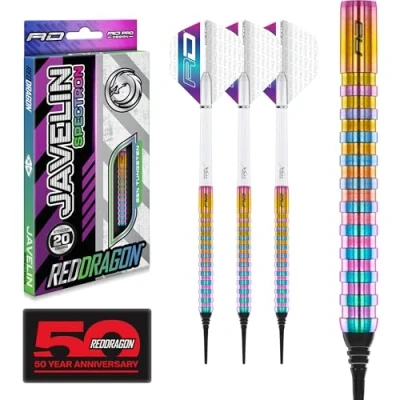 Abbildung von RED DRAGON Javelin Spectron 18 Gramm Softip Premium Wolfram Darts Set mit Flüge und Schäften