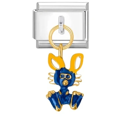 Abbildung von Quiges 9mm Italian Style Charm Modul Edelstahl Kaninchen Anhänger für Italienische Armbänder