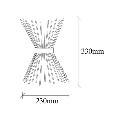 Abbildung von Wandleuchte Sonne 2 Lampen Solaris 23 x 16 33 cm Metall Gold Menzzo