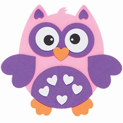 Abbildung von Baker Ross Eule Schaumstoff Magnete zum Basteln 8er Pack, Bastelmagnete Valentinstag für Kinder (FC456)