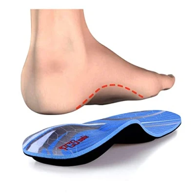 Abbildung von PCSsole Orthopädische Einlegesohlen für Arbeitsschuhe, Freizeit, Sport, Komfort Herren und Damen Schuheinlagen Plattfüße, Plantarfasziitis, Fersensporn, Fußschmerzen. Blau, EU37 38.