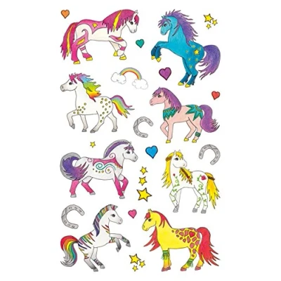 Abbildung von AVERY Zweckform 53222 Papier Sticker, Pferde, 22 Aufkleber