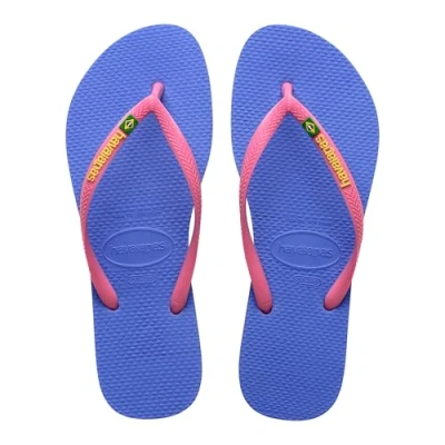 Abbildung von Havaianas Slim Brasil Logo Flip Flops Damen, Blau, 41/42 EU