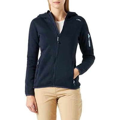 Abbildung von CMP Damen Knit Tech Jacke mit fester Kapuze, B. Blau Kristallblau, D36